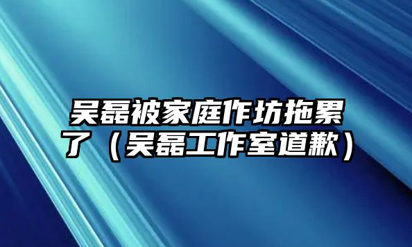 吳磊被家庭作坊拖累了（吳磊工作室道歉）