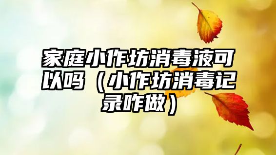 家庭小作坊消毒液可以嗎（小作坊消毒記錄咋做）