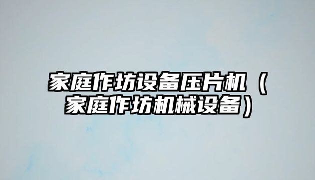 家庭作坊設備壓片機（家庭作坊機械設備）