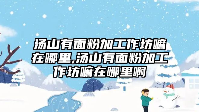 湯山有面粉加工作坊嘛在哪里,湯山有面粉加工作坊嘛在哪里啊