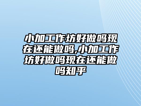 小加工作坊好做嗎現(xiàn)在還能做嗎,小加工作坊好做嗎現(xiàn)在還能做嗎知乎