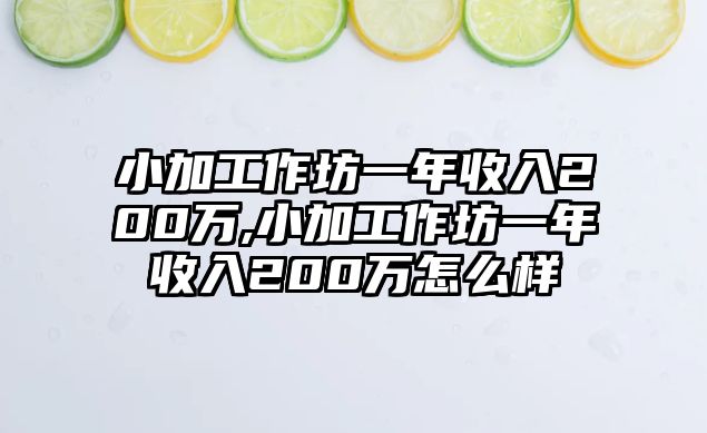 小加工作坊一年收入200萬,小加工作坊一年收入200萬怎么樣