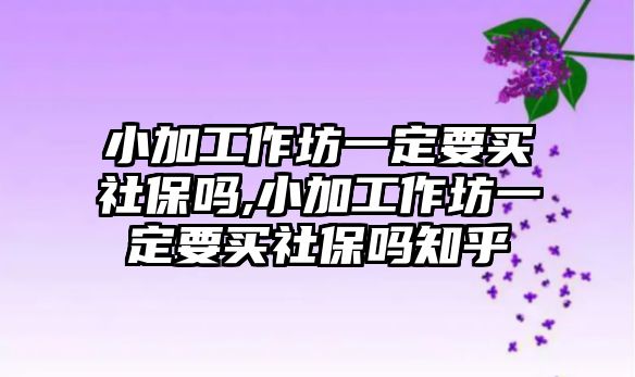 小加工作坊一定要買社保嗎,小加工作坊一定要買社保嗎知乎