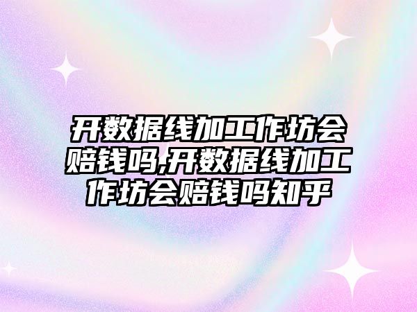 開數據線加工作坊會賠錢嗎,開數據線加工作坊會賠錢嗎知乎