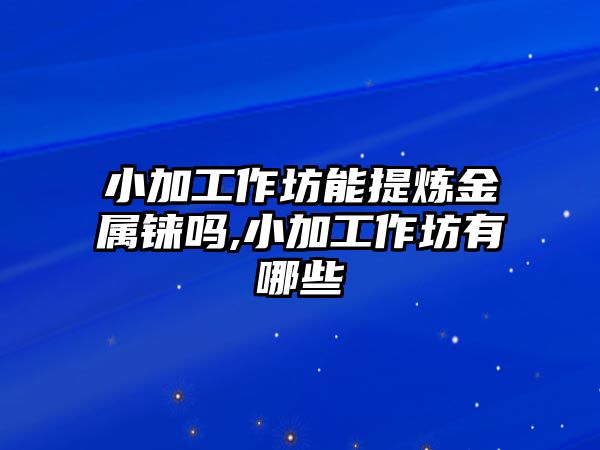 小加工作坊能提煉金屬錸嗎,小加工作坊有哪些