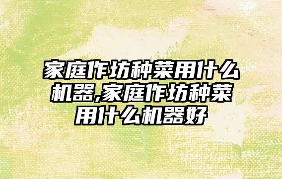 家庭作坊種菜用什么機器,家庭作坊種菜用什么機器好