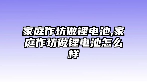 家庭作坊做鋰電池,家庭作坊做鋰電池怎么樣